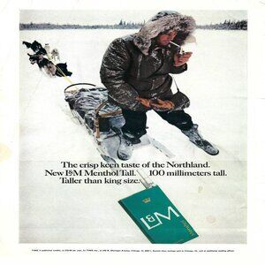 1967 L&M Menthol Tall 100 Millimeters Northland Vintage Magazine Print Ad/Poster